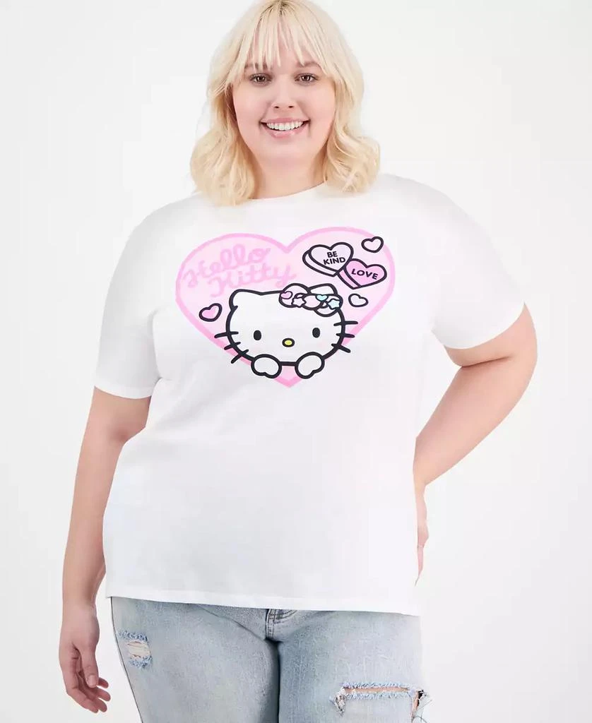 Love Tribe Trendy Plus Size Hello Kitty Heart T-Shirt 1