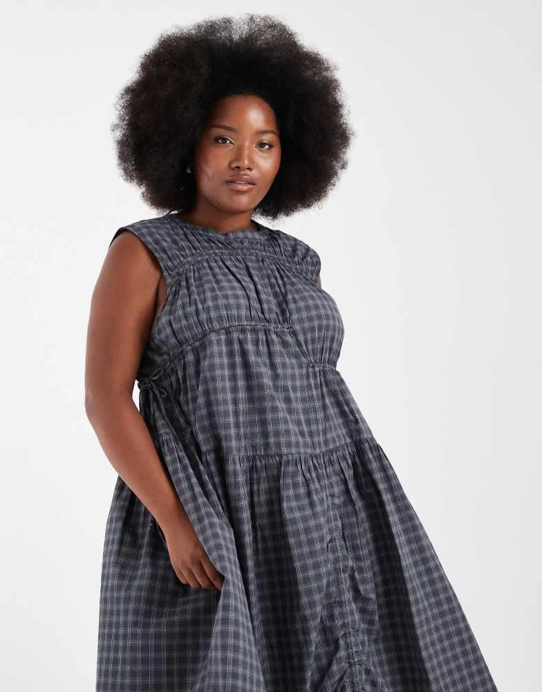 check grey dress Women's Chrissy Dress Black Check, XL at Rylee + Cru main image 0