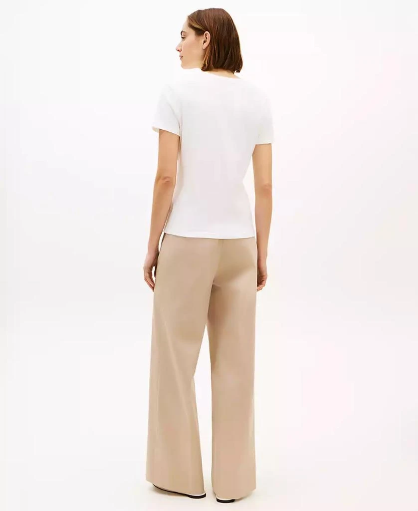 Tommy Hilfiger Women
s Rib Crew Neck Short-Sleeve Slim T-Shirt 4