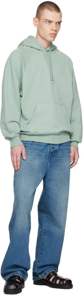 AMI SSENSE Exclusive Green Ami de Cœur Hoodie 4
