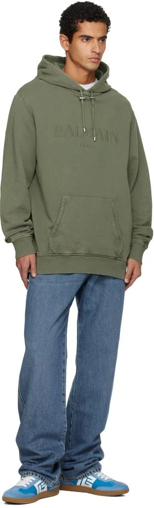 Balmain Khaki Vintage 
Balmain
 Embroidered Hoodie 4
