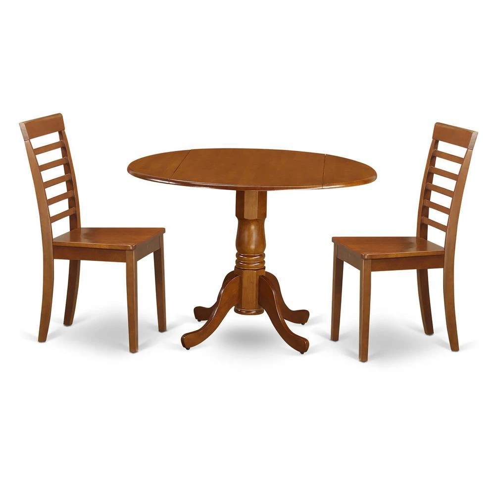 East West Furniture 3  Pc  Kitchen  Table  set-round  Kitchen  Table  plus  2  dinette  Chairs