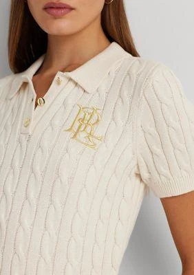 Ralph Lauren Ralph Lauren Cable Knit Cotton Polo Sweater 3