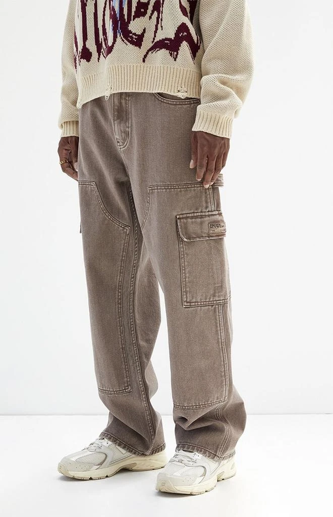 PacSun Washed Brown Baggy Carpenter Jeans 2