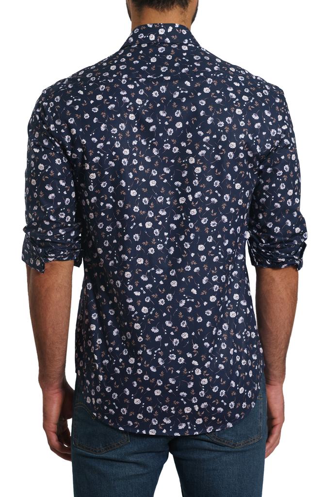 Jared Lang Trim Fit Floral Cotton Button-Up Shirt