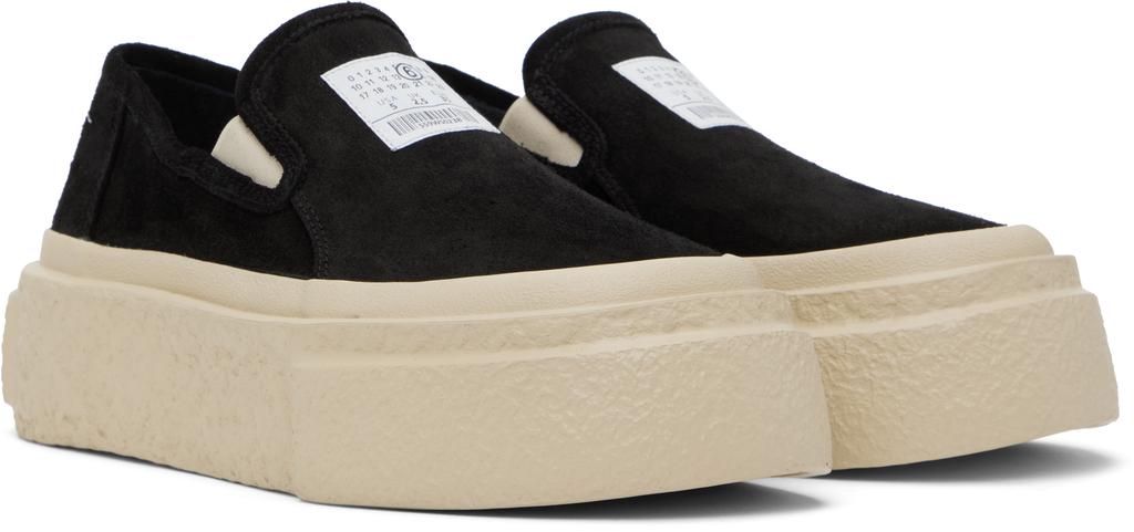 MM6 Black Suede Platform Slip-On Sneakers - Casual Shoes