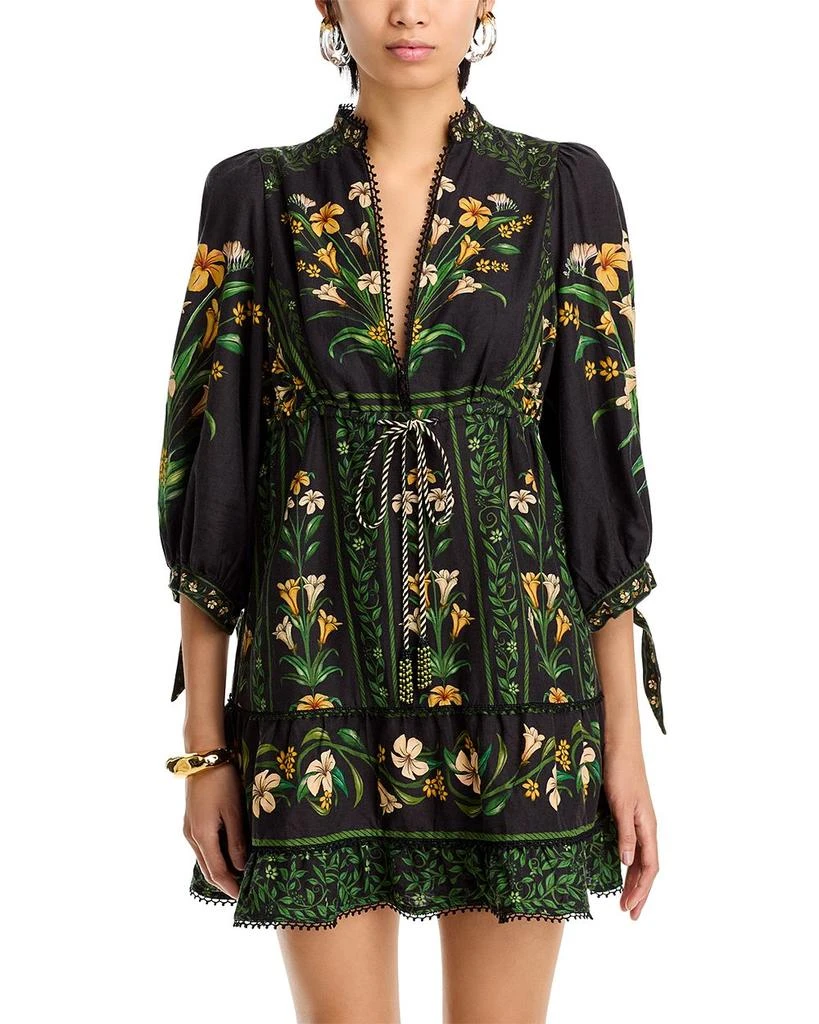 Farm Rio Flowers Arch Black Mini Dress 7