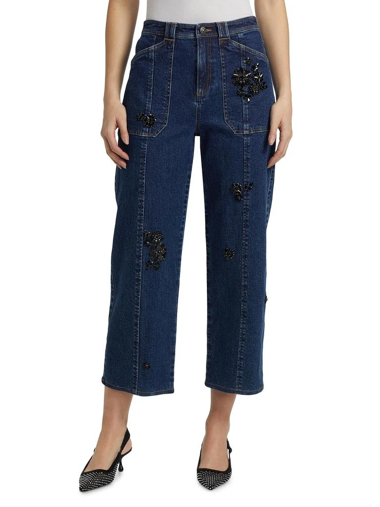Cinq à Sept Andy Embellished Crop Jeans