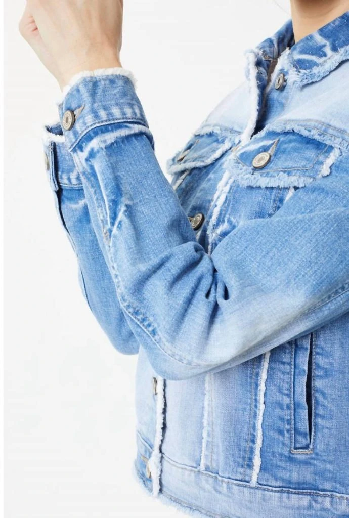 KanCan Kancan - Taylor Frayed Seam Denim Jacket 7