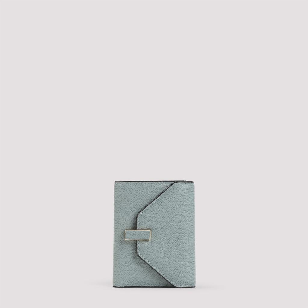 VALEXTRA Iside Light Blue Calf Leather Wallet