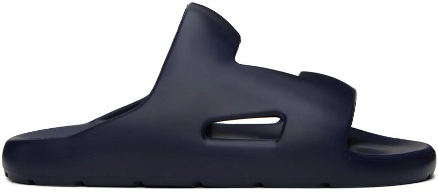 Bottega Veneta Navy Band Slides 1