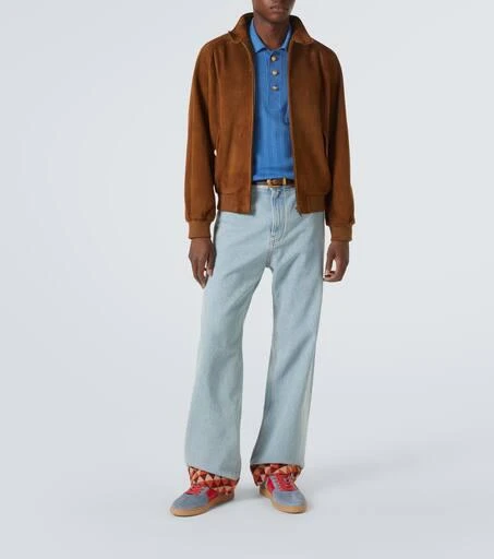 Valentino Upvillage leather-trimmed suede sneakers 2