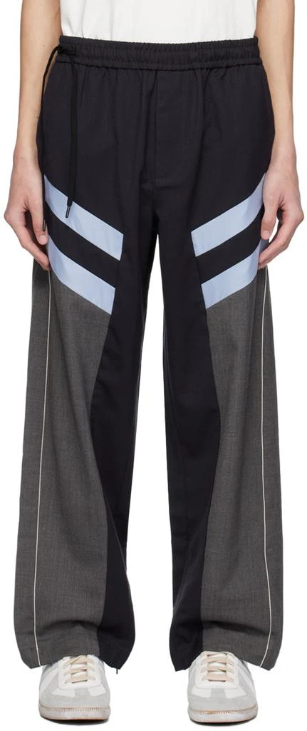 A PERSONAL NOTE 73 Navy Paneled Track Pants 1