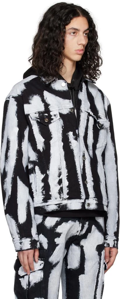 RTA Black & White Elmer Denim Jacket 2