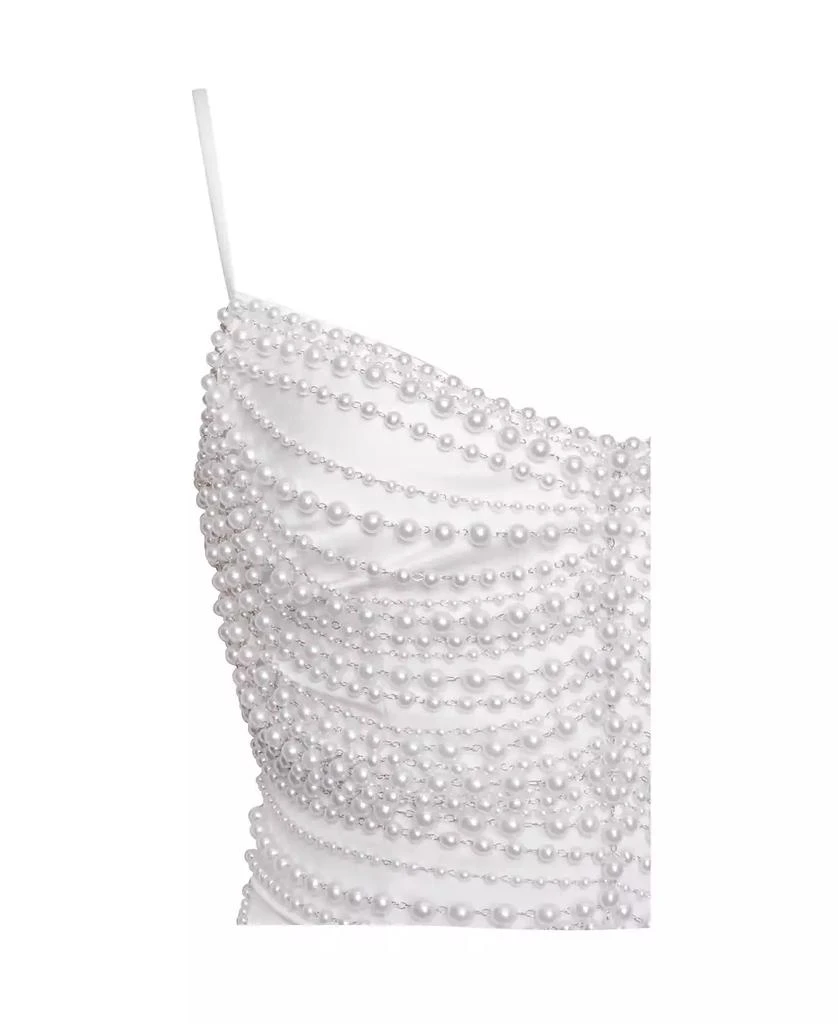 Miss Circle Women
s Karmen Pearl Top Pencil Slip Gown with Scarf 3