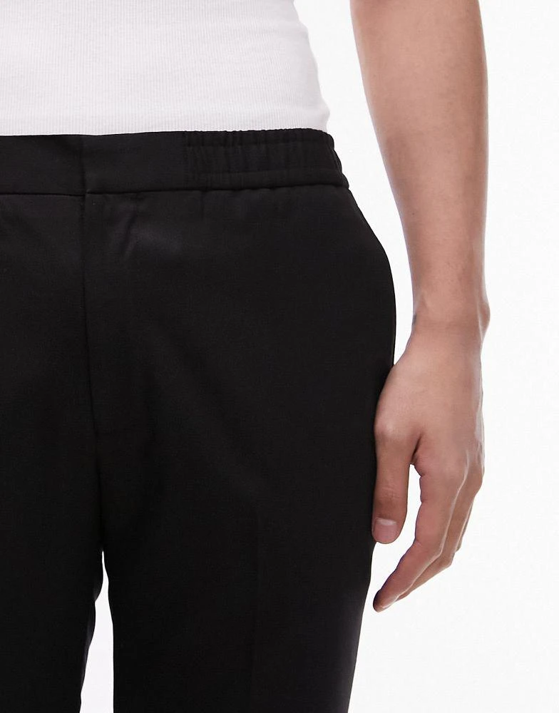 Topman Topman elasticated waist trouser jogger in black 3