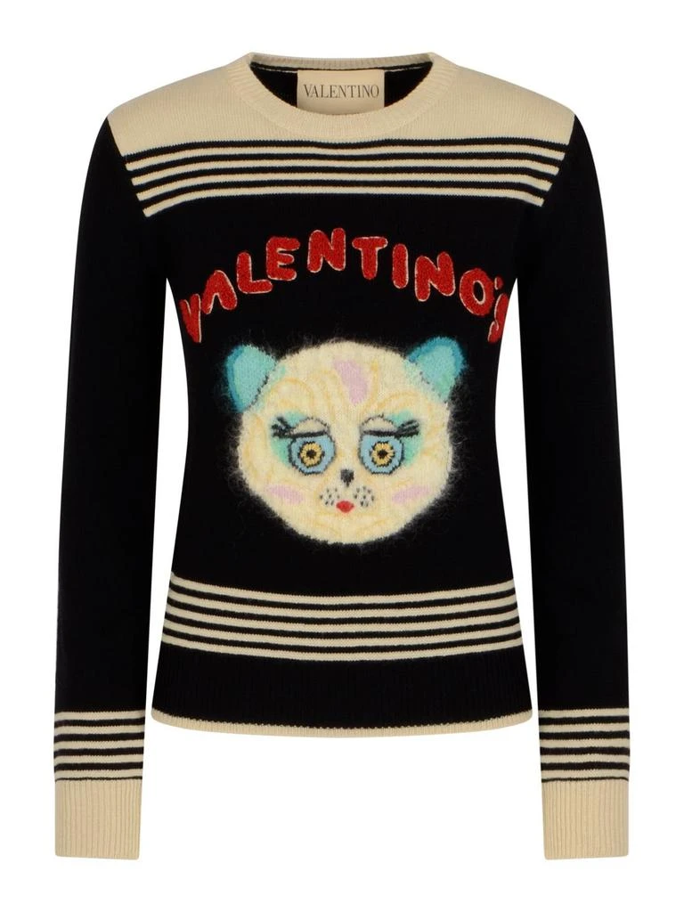 Valentino Valentino Animal Patterned Crewneck Jumper 1