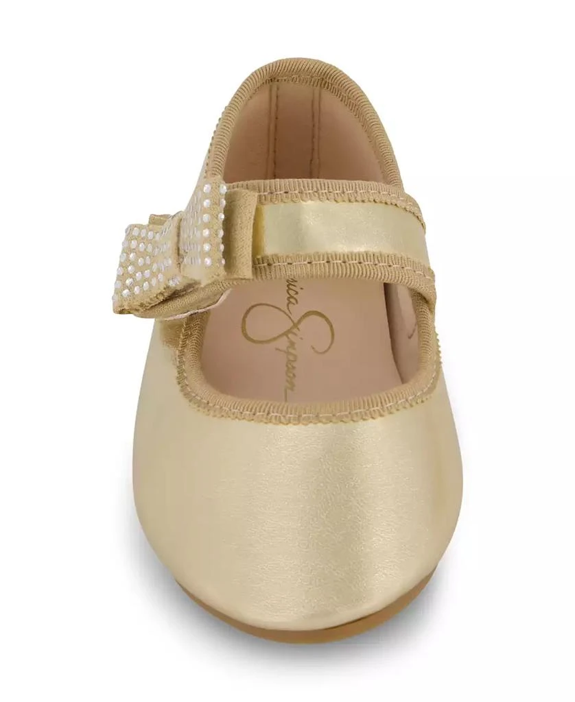 Jessica Simpson Toddler Girls Amy Crystal Bow Ballet Flat 3