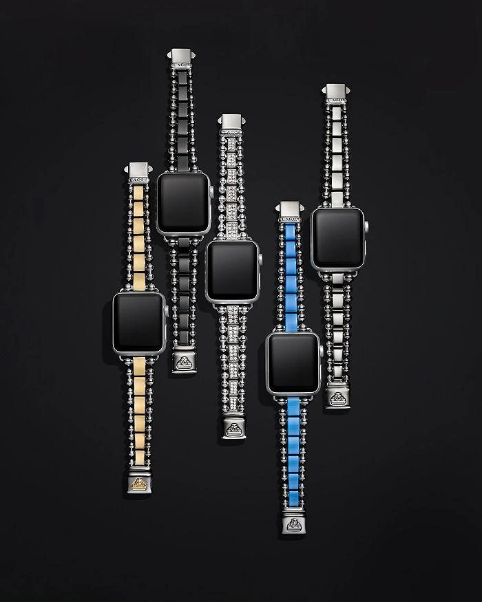 LAGOS Black Ceramic Smart Caviar Apple™ Watch Band, 38mm-42mm 7