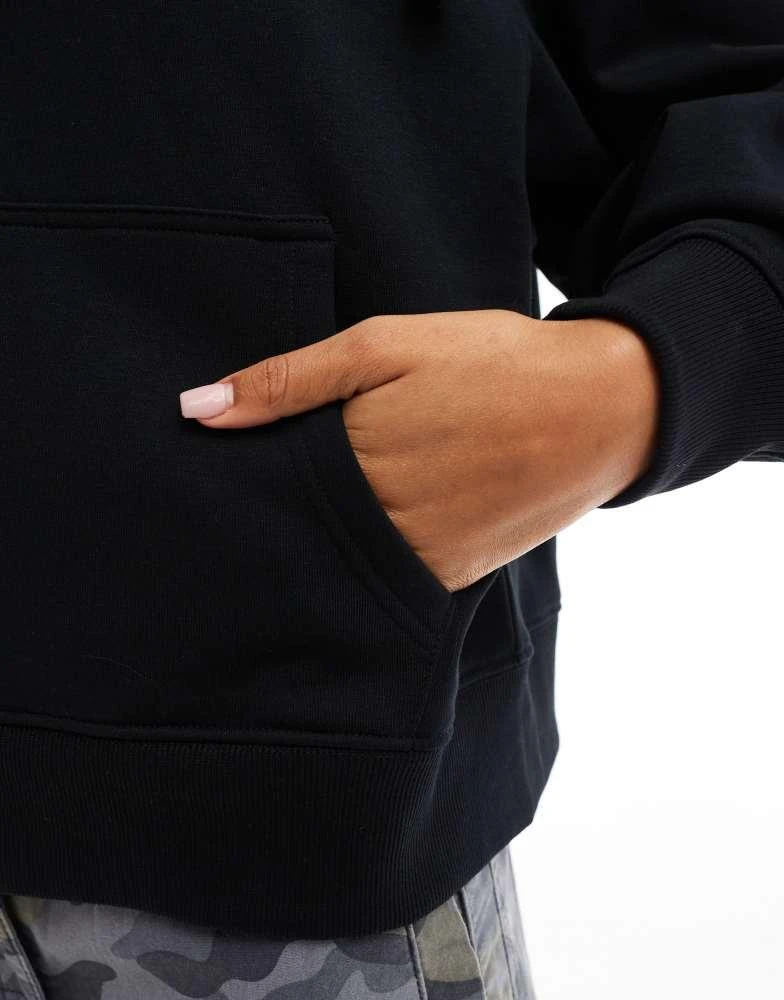 COLLUSION COLLUSION zip through boxy hoodie in black 3