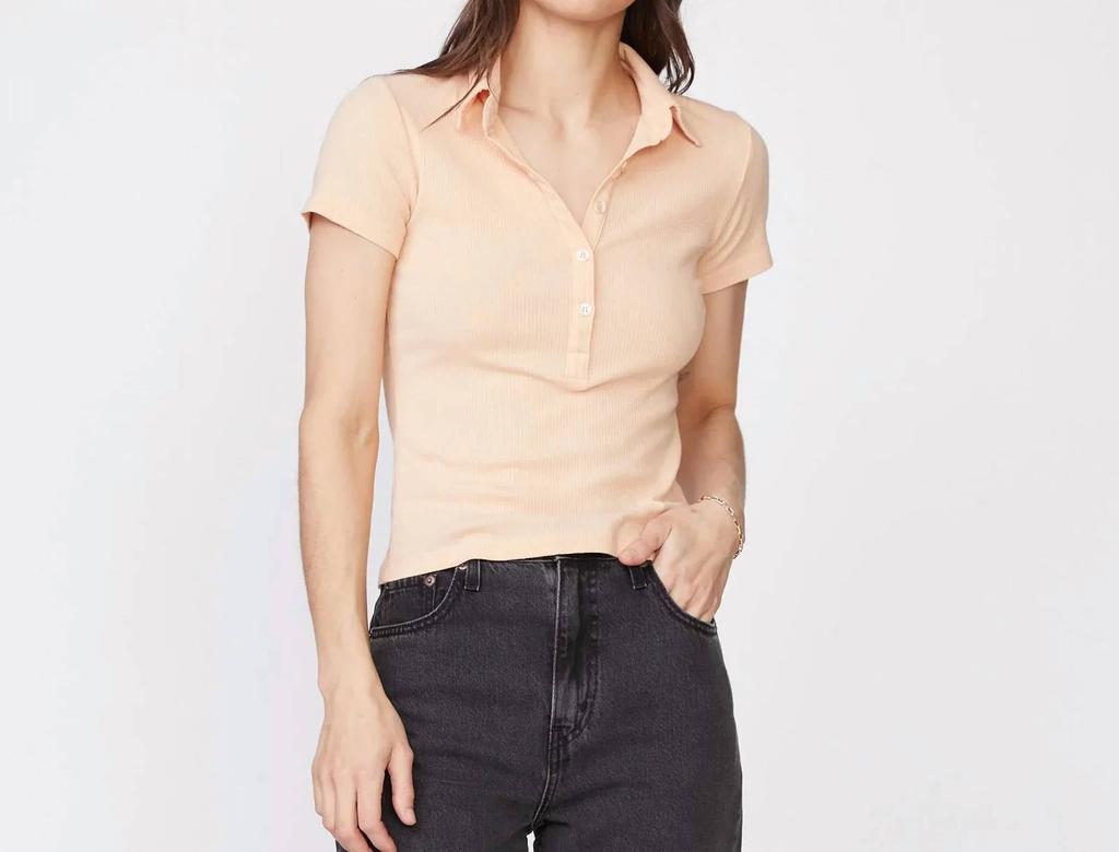 Monrow Monrow - Rib Polo Henley Shirt