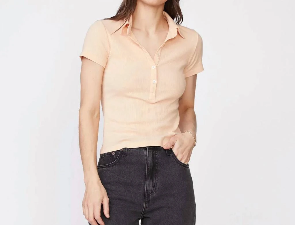 Monrow Monrow - Rib Polo Henley Shirt 1