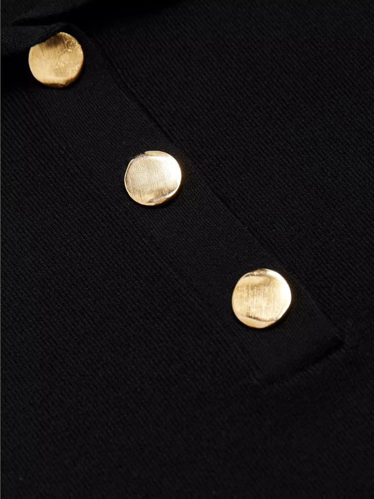 ROSETTA GETTY Ribbed Stretch Wool Polo Sweater 7