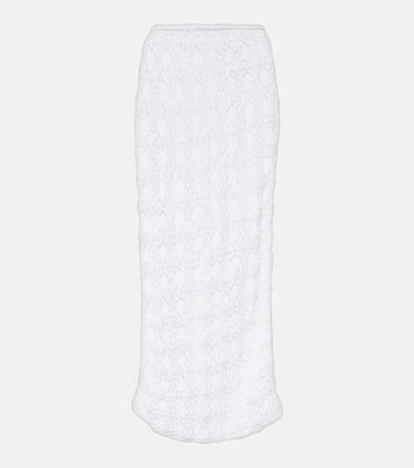 ANNA KOSTUROVA Rosette crochet cotton midi skirt