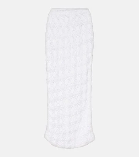 ANNA KOSTUROVA Rosette crochet cotton midi skirt 1