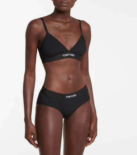 Tom Ford Logo stretch-jersey triangle bra 2