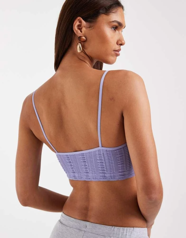 Free People Free People heirloom seamless bralette in indigo blue 3
