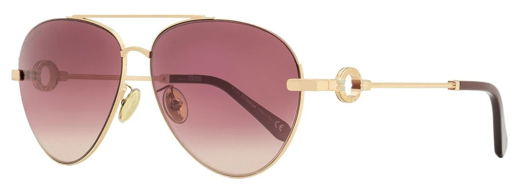 Omega Omega Women's Pilot Sunglasses OM0031H 28U Gold/Bordeaux 61mm 1