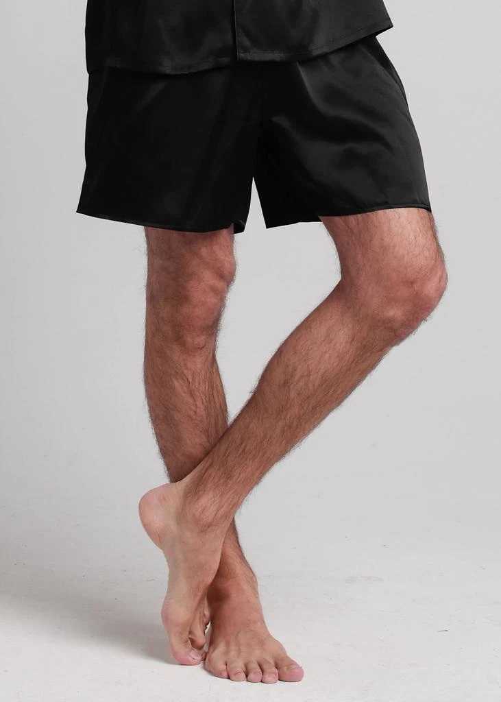 LILYSILK Men's 22 Momme Contrast Trim Short Silk Pajama Set 6