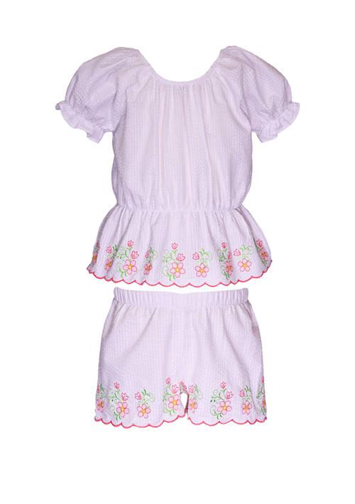 Bonnie Jean Jean Girls 4 6X Scalloped Hem Top And Shorts Set