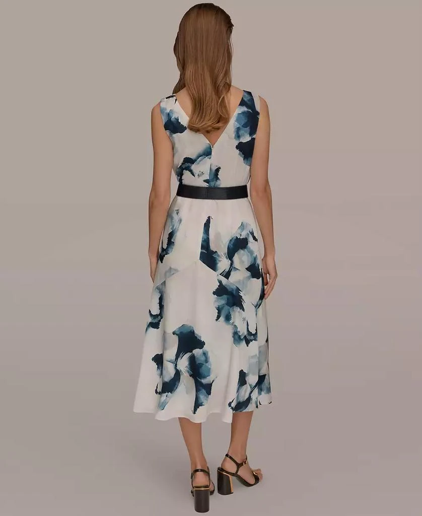 Donna Karan Women
s Printed V-Neck Midi Dress 2