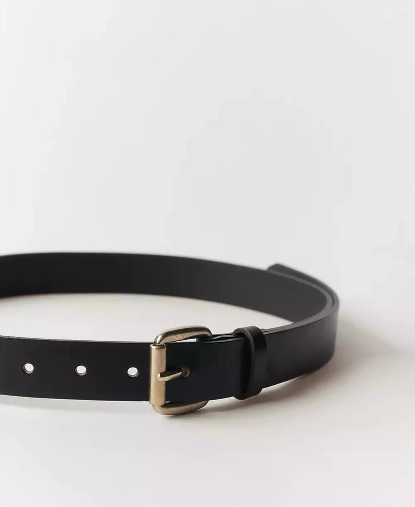 Mango Women's Square Buckle Leather Belt 2