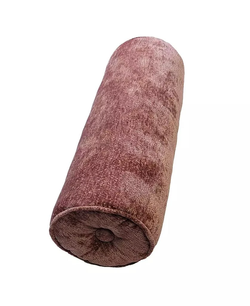 Edie@Home Delmonico Chenille Lumbar Neck Roll Decorative Pillow, 8" x 24"