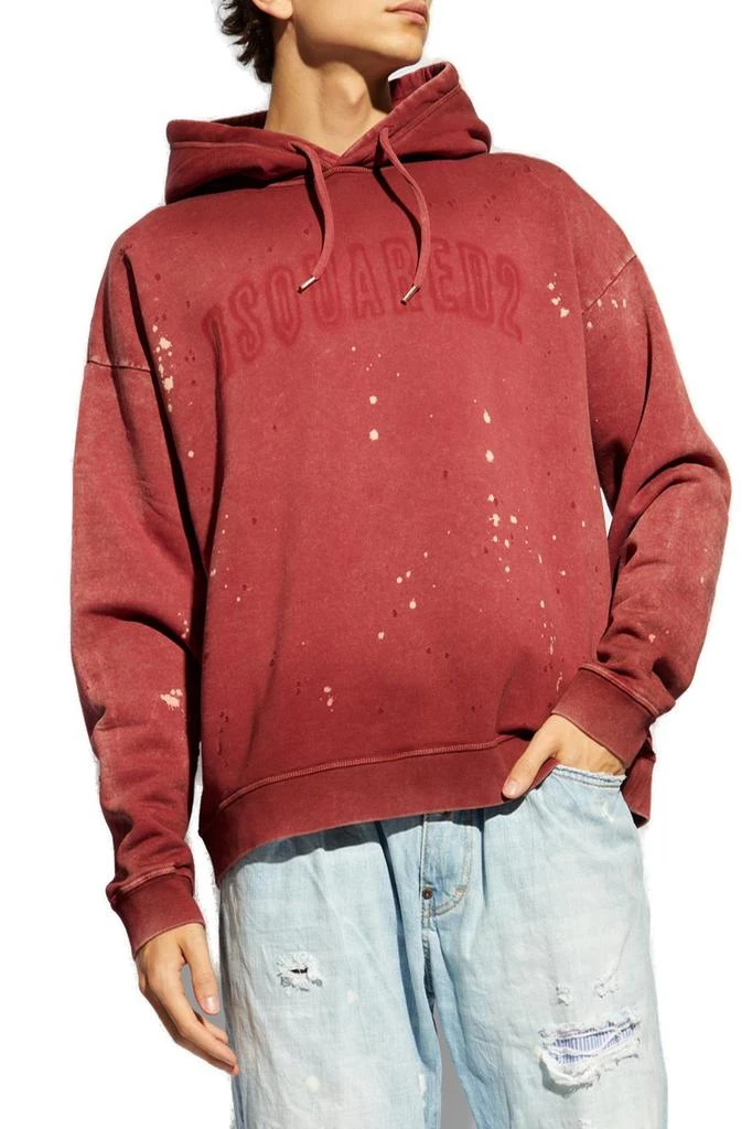 DSQUARED2 Dsquared2 Paint Splatter Detailed Drawstring Hoodie 2