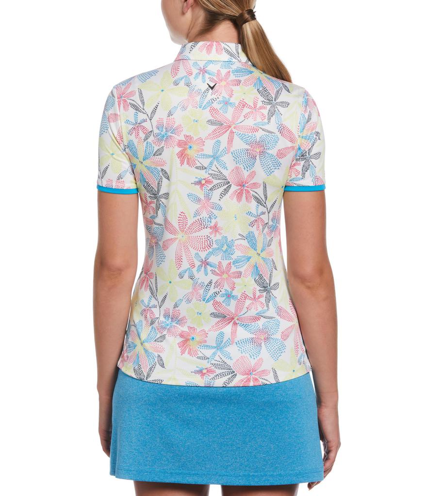 Callaway Chevron Floral Short Sleeve Polo