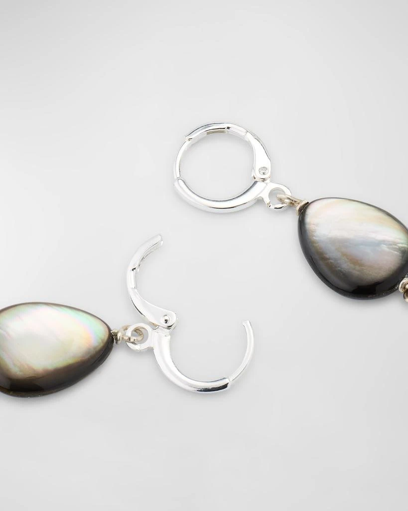 Margo Morrison Tahitian Mother-of-Pearl and Sterling Silver Huggie Drop Earrings 4