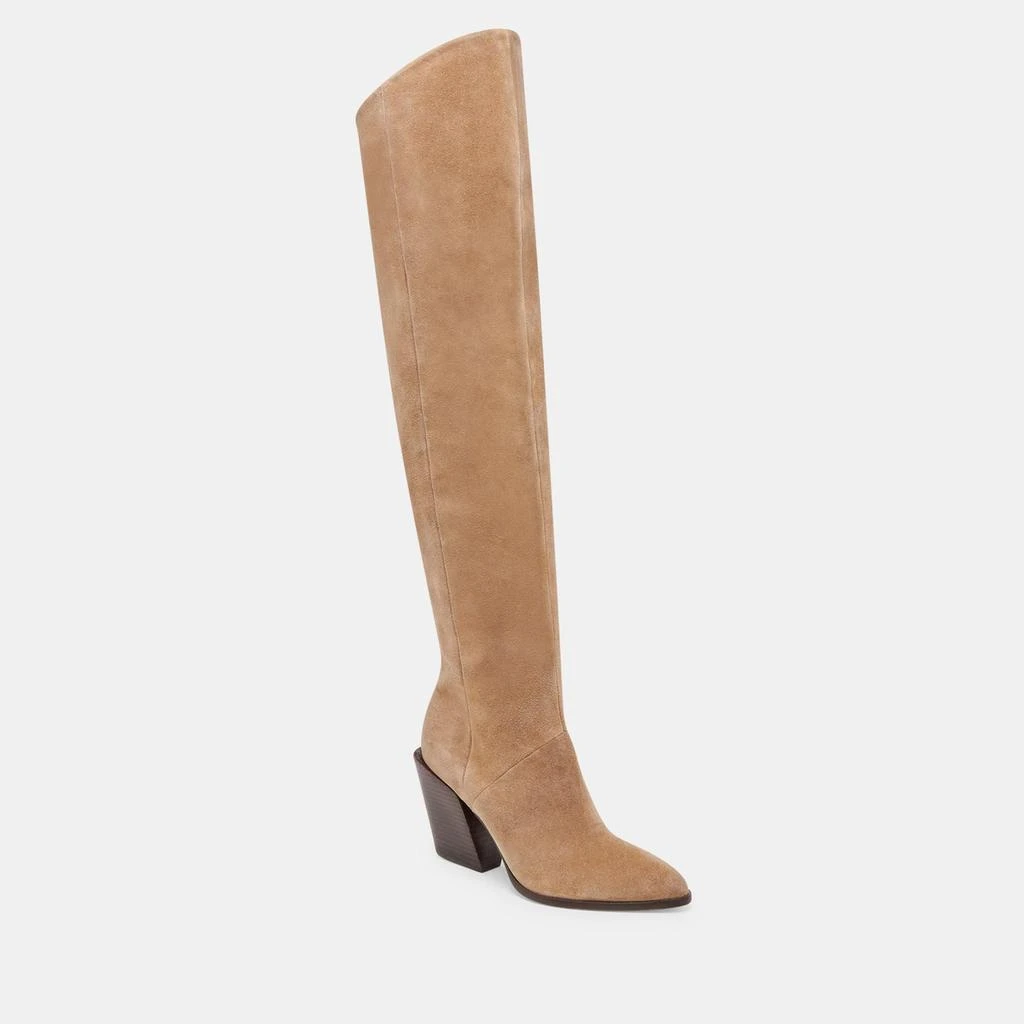 Dolce Vita Lupin Wide Calf Boots Mushroom Suede 2