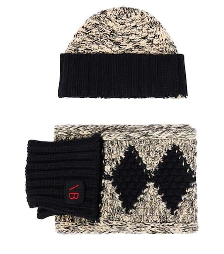 Victoria Beckham x The Woolmark Company wool beanie and scarf set 1
