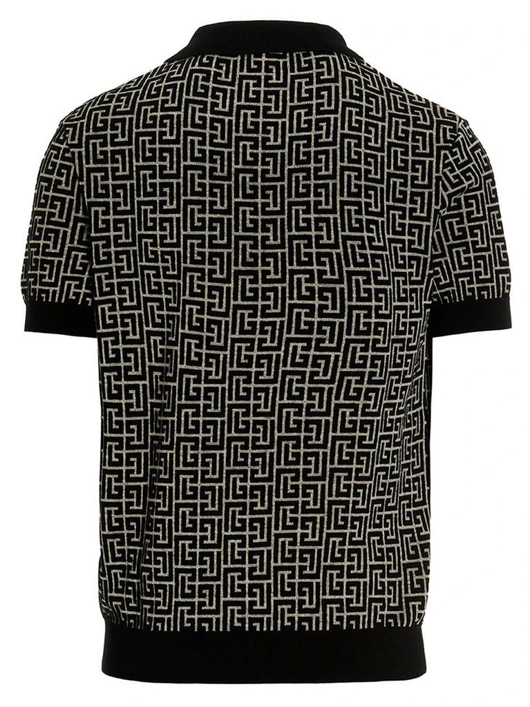 Balmain Balmain Monogram Print Polo Shirt 2