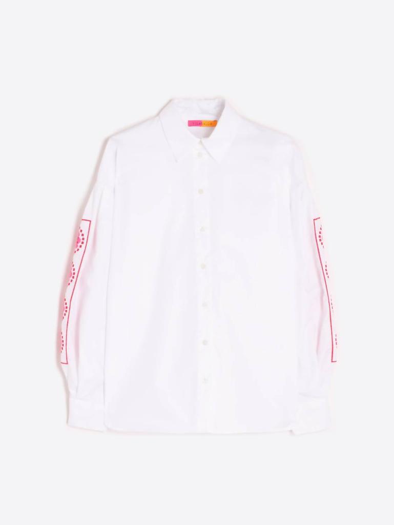 VILAGALLO Vernen Embroidered Blouse In White
