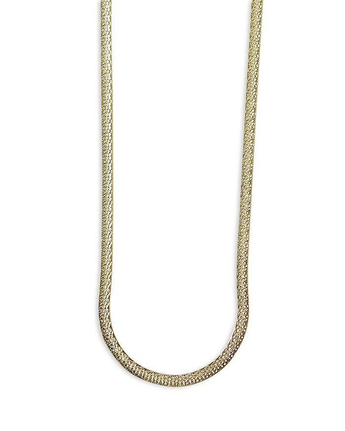 Argento Vivo Textured Snake Chain Collar Necklace, 15.5"-17.5" 2
