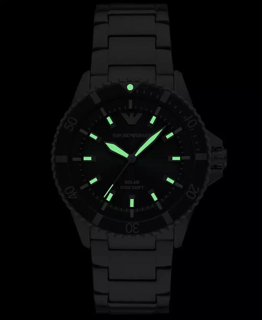 Emporio Armani Men
s World Explorer Solar Stainless Steel Bracelet Watch 42mm 5