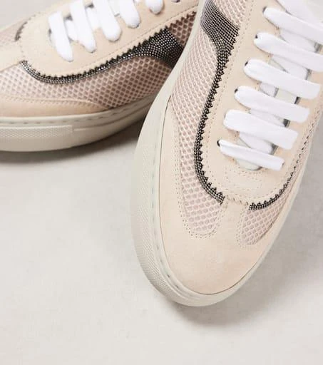 Brunello Cucinelli Monili suede and mesh sneakers 5