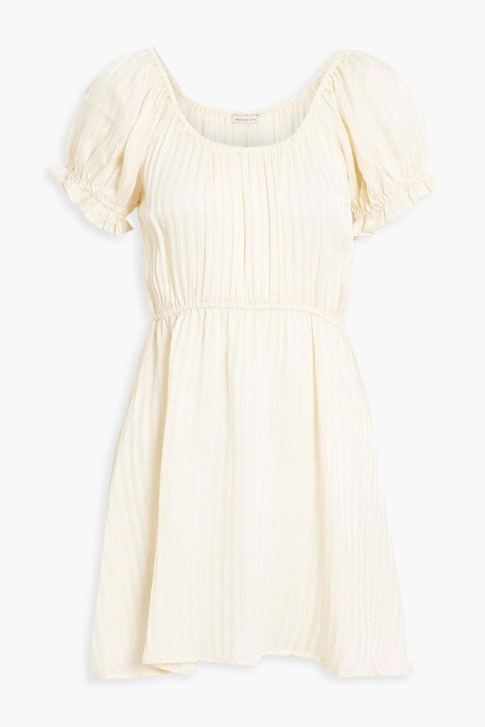 MORGAN LANE Ava ruffled silk-seersucker mini dress