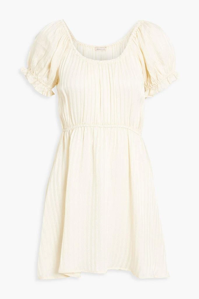 MORGAN LANE Ava ruffled silk-seersucker mini dress 1