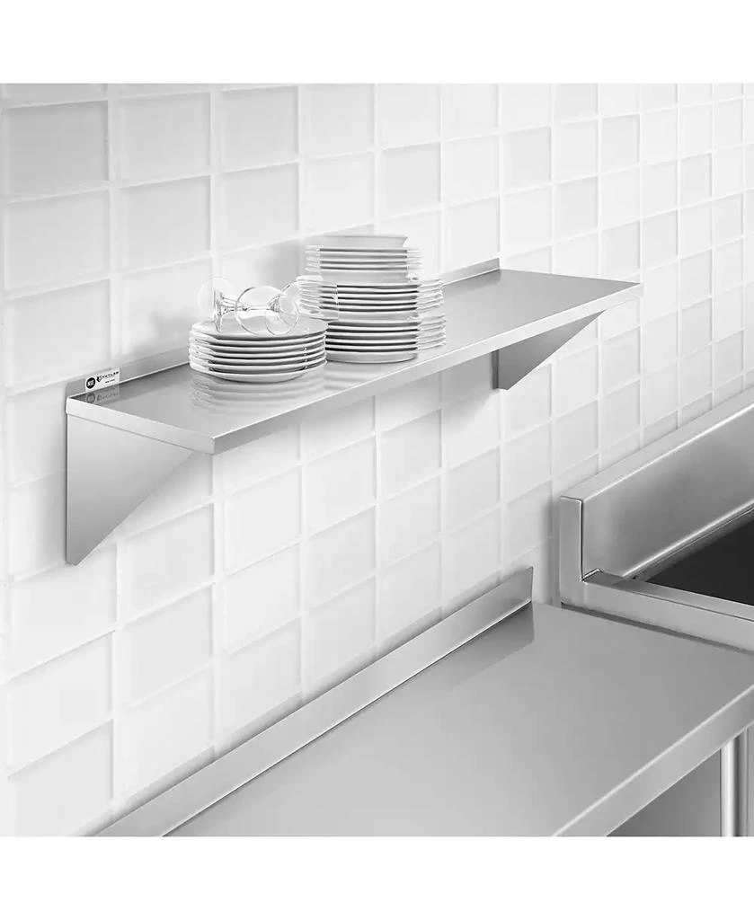 KUTLER 12" x 60" Stainless Steel Shelf, NSF Commercial Wall Mount Shelving w/ Backsplash, Floating Metal Mounted Shelves for Restaurant, Kitchen, Home 6